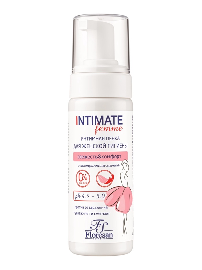 Пенка для интимной гигиены Floresan с экстрактом хлопка, 170 мл