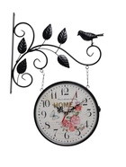 УЦЕНКА Часы настенные двусторонние, на подвесе «Птичка на ветке», циферблат d=21 см, 50×32 см 2839 - Фото 1