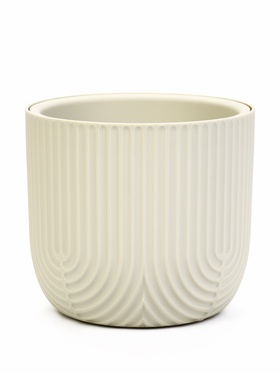 Кашпо для цветов «Рамона», 3.7 л, d=22 см, h=20 см, пластиковое, со вставкой, белое