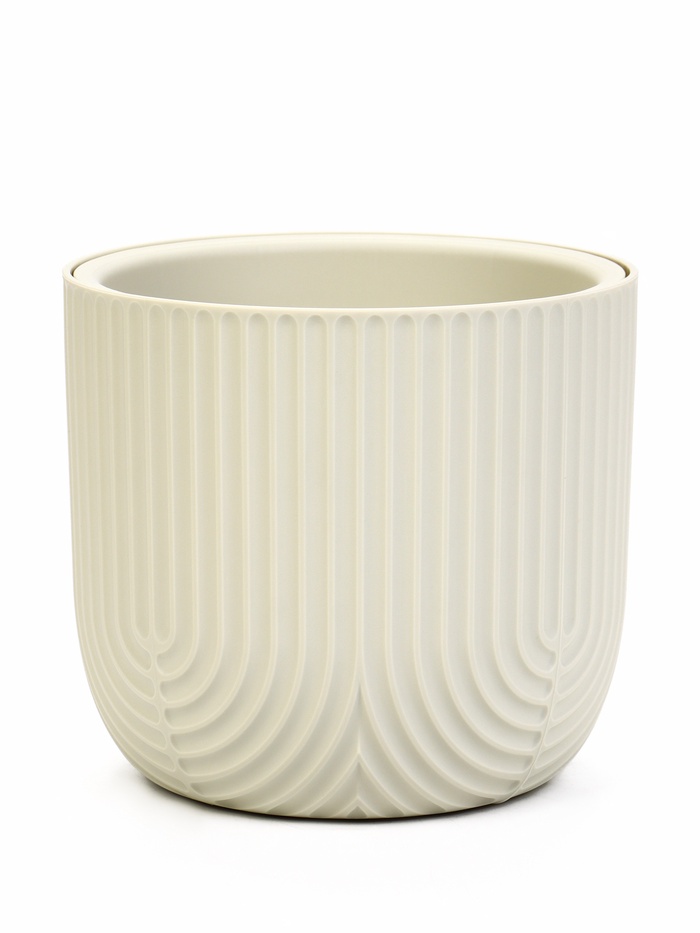 Кашпо для цветов «Рамона», 3.7 л, d=22 см, h=20 см, пластиковое, со вставкой, белое - Фото 1
