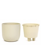 Кашпо для цветов «Рамона», 3.7 л, d=22 см, h=20 см, пластиковое, со вставкой, белое  (артикул 10994086)  большой выбор товаров оптом и в розницу по низким ценам с доставкой