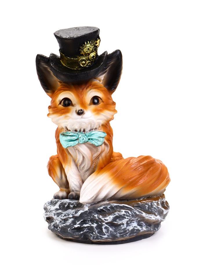 Садовая Фигура 24 х 15 х 16 см полистоун Лиса в шляпе - Фото 1