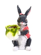 Садовая фигура из полистоуна «Зайчик с капустой», 18×17×31 см, с кашпо - Фото 1