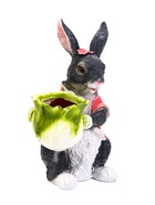 Садовая фигура из полистоуна «Зайчик с капустой», 18×17×31 см, с кашпо - Фото 2