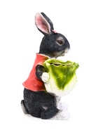 Садовая фигура из полистоуна «Зайчик с капустой», 18×17×31 см, с кашпо - Фото 3