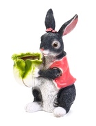 Садовая фигура из полистоуна «Зайчик с капустой», 18×17×31 см, с кашпо - Фото 6