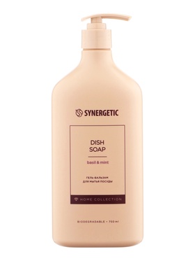 Гель-бальзам для мытья посуды SYNERGETIC базилик и свежая мята, 750 мл