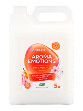 Кондиционер для белья парфюмированный SYNERGETIC миндаль, груша, жасмин, 5 л