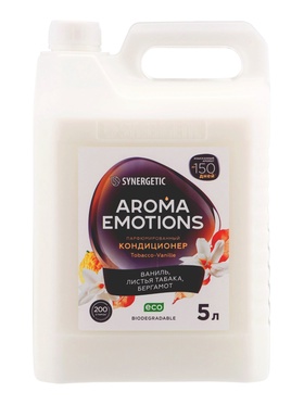 Кондиционер для белья парфюмированный SYNERGETIC ваниль, табак, бергамот, 5 л