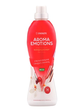 Кондиционер для белья парфюмированный SYNERGETIC вишня, сандал, ваниль, 0.9 л