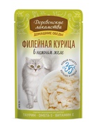 Влажный корм для кошек «Деревенские лакомства. Филейная курица в нежном желе», пауч, 70 г - Фото 1