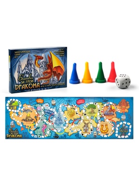 УЦЕНКА Настольная игра 3 в 1 "Битва за трон дракона": ходилка, викторина, фанты, 19 х 28 см 11002011