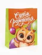 Пакет подарочный ламинированный «С Днём рождения», 40×15×49 см  (артикул 10935712)  большой выбор товаров оптом и в розницу по низким ценам с доставкой