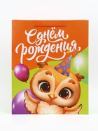 Пакет подарочный ламинированный «С Днём рождения», 40×15×49 см  (артикул 10935712)  большой выбор товаров оптом и в розницу по низким ценам с доставкой