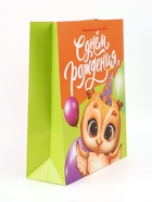 Пакет подарочный ламинированный «С Днём рождения», 40×15×49 см  (артикул 10935712)  большой выбор товаров оптом и в розницу по низким ценам с доставкой