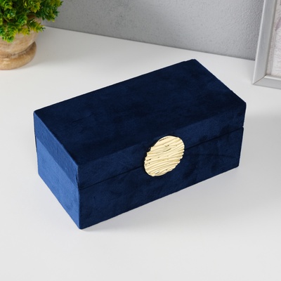 УЦЕНКА Шкатулка текстиль «Море» синяя 10×20×9 см