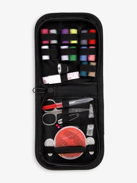 Швейный набор, 42 предмета, в футляре, 12×12×3 см, чёрный