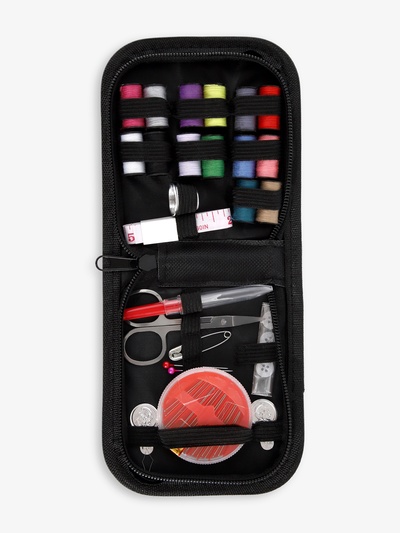 Швейный набор, 42 предмета, в футляре, 12×12×3 см, чёрный