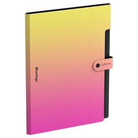 Папка А4 Radiance, 5 отделений, 600 мкм, на кнопке, жёлтый/розовый градиент