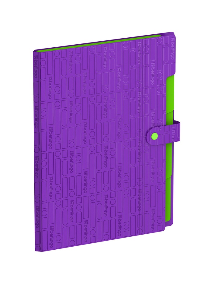 Папка А4 Your Way, 5 отделений, 600 мкм, на кнопке, фиолетовая - Фото 1