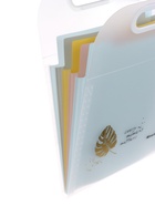 Папка А4 Eco, 6 отделений, 650 мкм, вертикальная, с ручкой, прозрачная, с рисунком - Фото 5