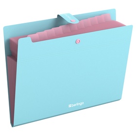 Папка А4 Haze, 12 отделений, 600 мкм, на кнопке, голубая