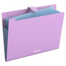 Папка А4 Haze, 12 отделений, 600 мкм, на кнопке, сиреневая