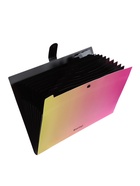 Папка А4 Radiance, 12 отделений, 600 мкм, на кнопке, желтый/розовый градиент - Фото 3