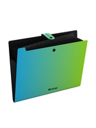 Папка А4 Radiance, 12 отделений, 600 мкм, на кнопке, голубой/зеленый градиент - Фото 1