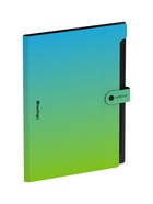 Папка А4 Radiance, 12 отделений, 600 мкм, на кнопке, голубой/зеленый градиент - Фото 2