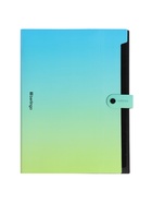 Папка А4 Radiance, 12 отделений, 600 мкм, на кнопке, голубой/зеленый градиент - Фото 6