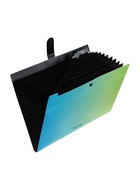 Папка А4 Radiance, 12 отделений, 600 мкм, на кнопке, голубой/зеленый градиент - Фото 3