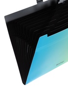 Папка А4 Radiance, 12 отделений, 600 мкм, на кнопке, голубой/зеленый градиент - Фото 5