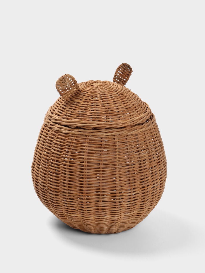 УЦЕНКА Корзина с крышкой, 25х25х34 см, ротанг - Фото 1