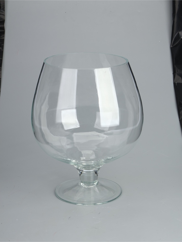 УЦЕНКА Ваза "Бренди" бокал на ножке d-17.5см, h-29х23,5см, 7л 2073 прозрачная - Фото 1