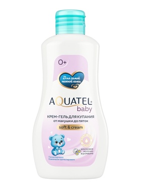 Крем-гель для купания AQUATEL Baby хлопковое молочко и ромашка, 280 мл