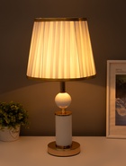 УЦЕНКА Настольная лампа Агата E27 40 Вт бело-золотой 25×25×42.5 см RISALUX - Фото 2