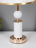 УЦЕНКА Настольная лампа Агата E27 40 Вт бело-золотой 25×25×42.5 см RISALUX - Фото 4