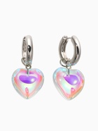 Серьги со съёмным элементом «Сердце», радужные в серебре  (артикул 10936474)  большой выбор товаров оптом и в розницу по низким ценам с доставкой