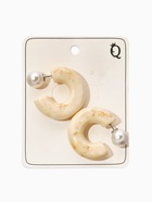 Серьги акрил «Полукольцо с бусиной №10», бежевые  (артикул 10936487)  большой выбор товаров оптом и в розницу по низким ценам с доставкой