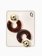 Серьги акрил «Полукольцо с бусиной №14», коричневые в золоте  (артикул 10936492)  большой выбор товаров оптом и в розницу по низким ценам с доставкой