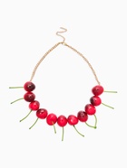 Колье на цепочке «Вишня», L=40 см, красное в золоте  (артикул 10936507)  большой выбор товаров оптом и в розницу по низким ценам с доставкой