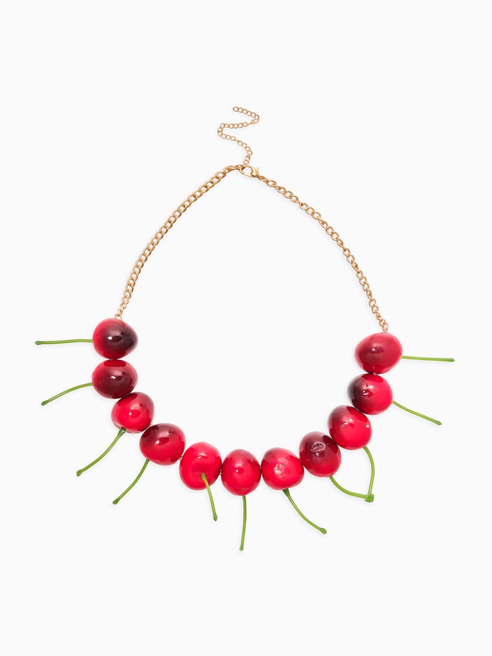 Колье на цепочке «Вишня», L=40 см, красное в золоте