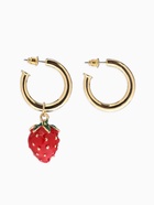 Серьги со съёмными подвесками «Земляника», красные в золоте  (артикул 10938659)  большой выбор товаров оптом и в розницу по низким ценам с доставкой