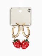 Серьги со съёмными подвесками «Земляника», красные в золоте  (артикул 10938659)  большой выбор товаров оптом и в розницу по низким ценам с доставкой