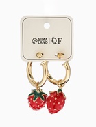 Серьги со съёмными подвесками «Земляника», красные в золоте  (артикул 10938659)  большой выбор товаров оптом и в розницу по низким ценам с доставкой