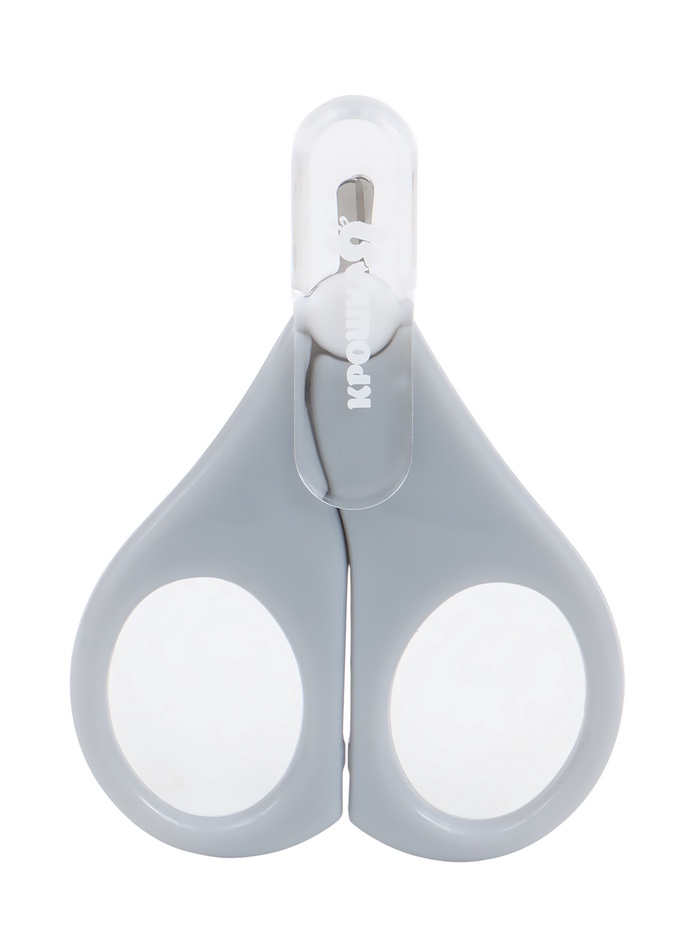 Ножницы маникюрные, детские, с защитным колпачком, серые - Фото 1