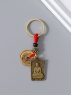 Брелок для ключей на кольце «Нэцкэ. Баран и 5 монет», металл, 2 стороны, 0.3×2.4×7.5 см  (артикул 10957801)  большой выбор товаров оптом и в розницу по низким ценам с доставкой