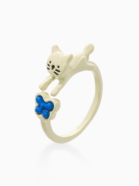 Кольцо «Выбражулька. Котик обнимашка», размер 16.5, бежевое