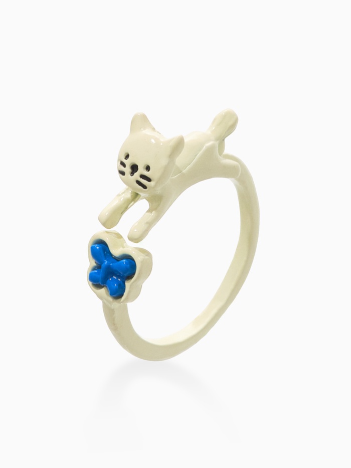 Кольцо «Выбражулька. Котик обнимашка», размер 16.5, бежевое